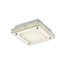 IL80070  Amelia Crystal 12W LED Flush Square Ceiling